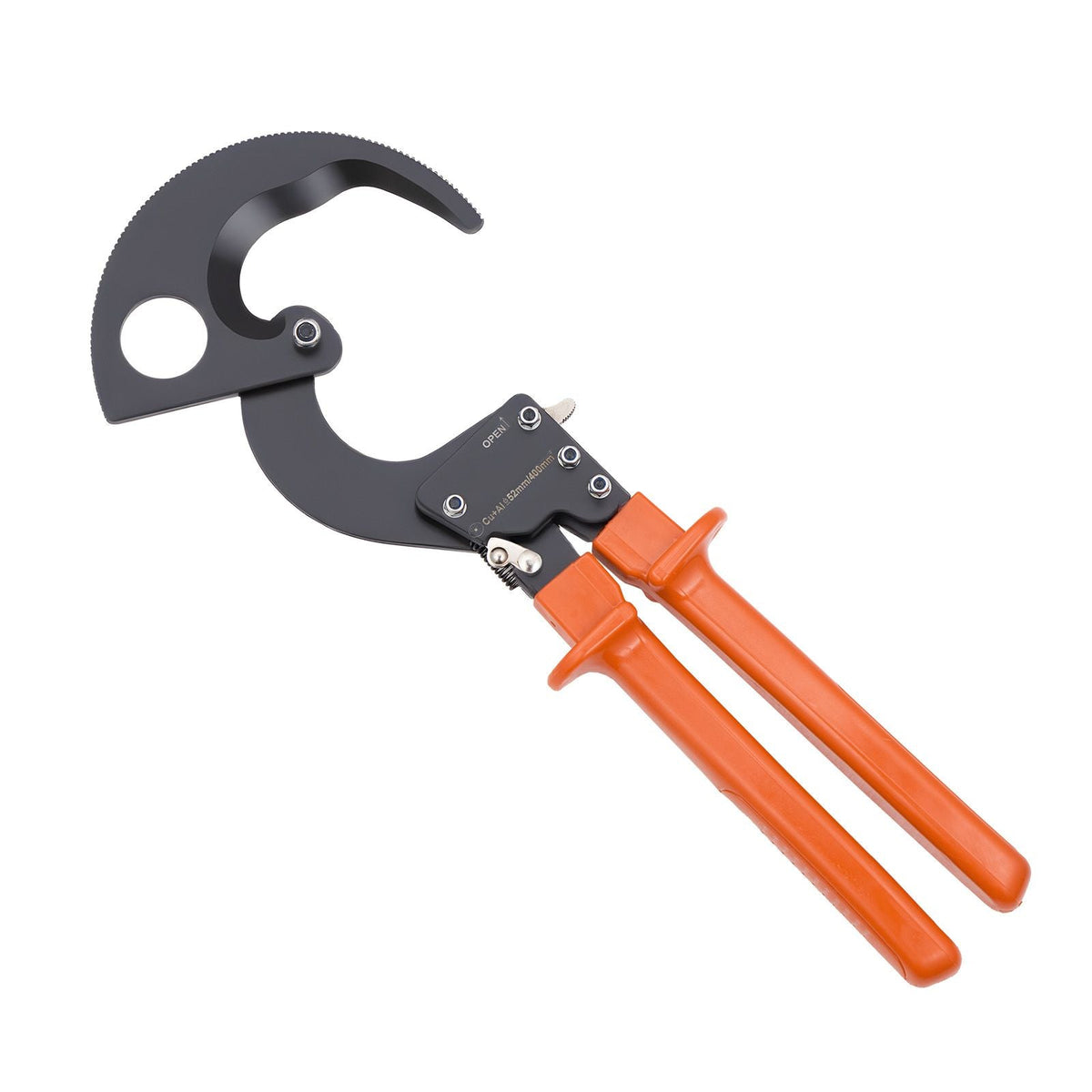 Ratcheting Cable Cutter, Spring Steel Blades with PVC-Coated Handles, Quick-Release Button, Heavy Duty Ratchet Cable Wire Cutter for Cutting Copper & Aluminum Cables Up to 800 MCM / 400 mm²