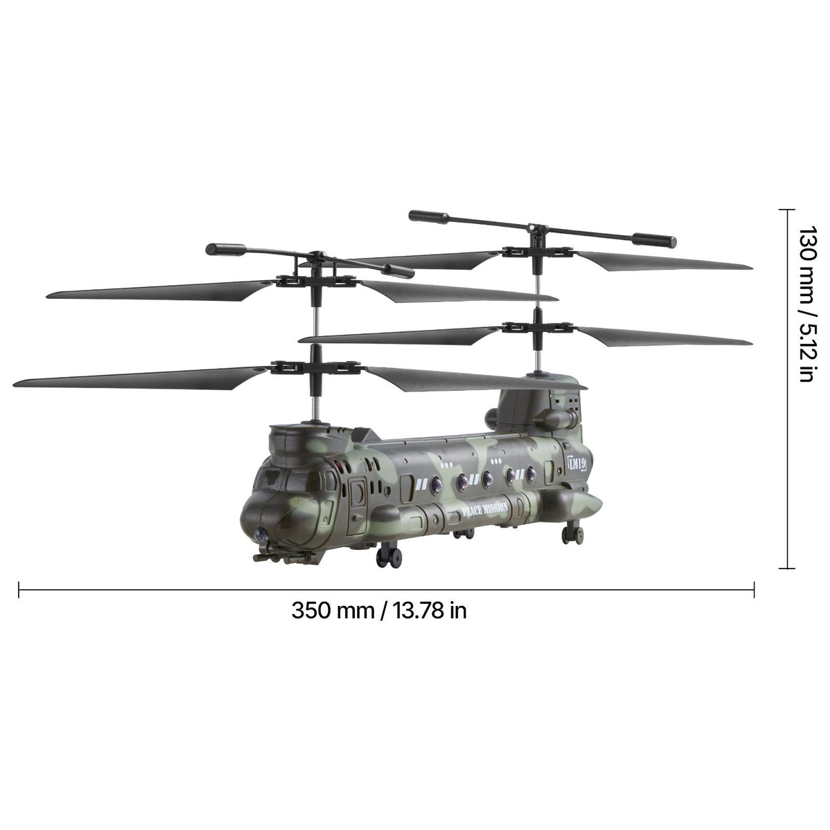 RC Helicopter, 2.4GHz Military Remote Control Helicopter, 3.5 Channel RC Airplane for Kid, 20 Mins Flight Time, One-Key Takeoff/Landing & LED Lights, Flying Plane Toys for Kids Ages 8 and up