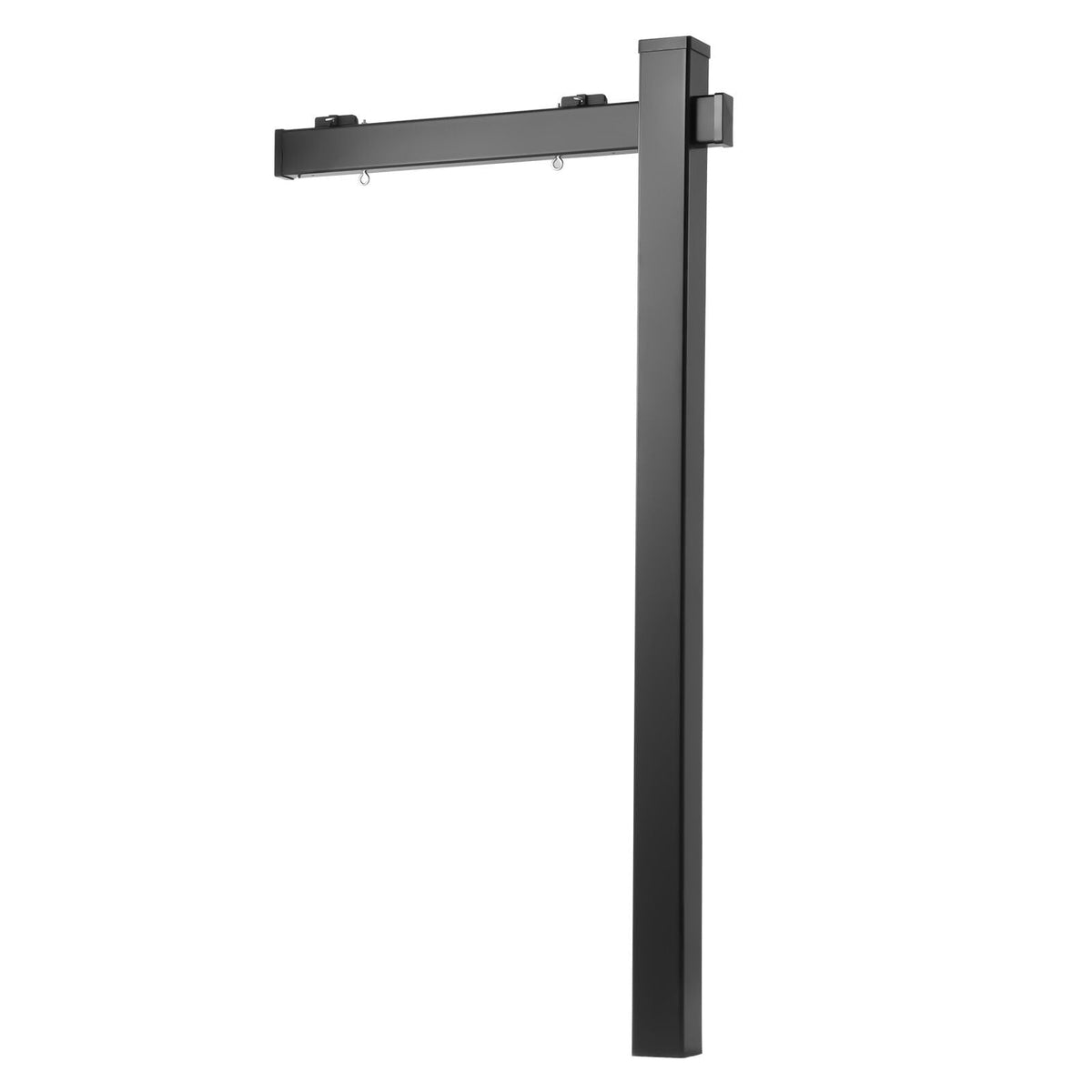 Real Estate Sign Post, 6 ft Tall, PVC Realtor Yard Sign Holder with 36 in Arm Holds up to 24 in, Easy to Install, Wind-Resistant, for Open House and Home, Yard, Road, Outdoor, Black (No Signs)