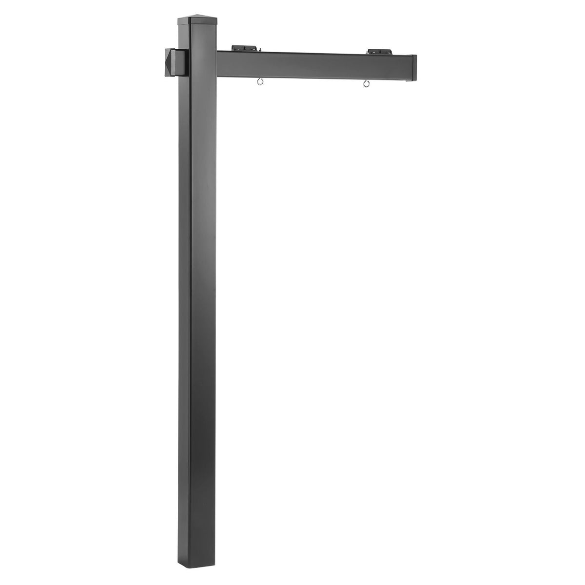 Real Estate Sign Post, 6 ft Tall, PVC Realtor Yard Sign Holder with 36 in Arm Holds up to 24 in, Easy to Install, Wind-Resistant, for Open House and Home, Yard, Road, Outdoor, Black (No Signs)