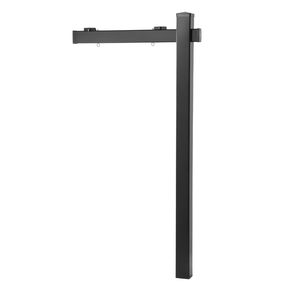 Real Estate Sign Post, 6 ft Tall, PVC Realtor Yard Sign Holder with 36 in Arm Holds up to 24 in, Easy to Install, Wind-Resistant, for Open House and Home, Yard, Road, Outdoor, Black (No Signs)