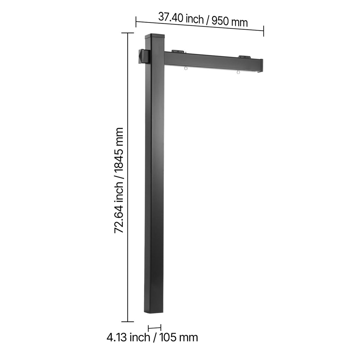 Real Estate Sign Post, 6 ft Tall, PVC Realtor Yard Sign Holder with 36 in Arm Holds up to 24 in, Easy to Install, Wind-Resistant, for Open House and Home, Yard, Road, Outdoor, Black (No Signs)