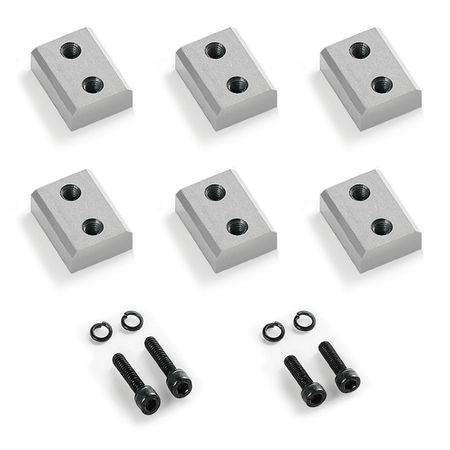 Rebar Cutter Blades, 6 Pcs Replacement Jaw Blades for 3/4Inch 20mm #6 Electric Rebar Cutter, Double-sided, CR12MOV High-Hardness Steel, Fast Efficient with Screws and Spring Washer, Silver