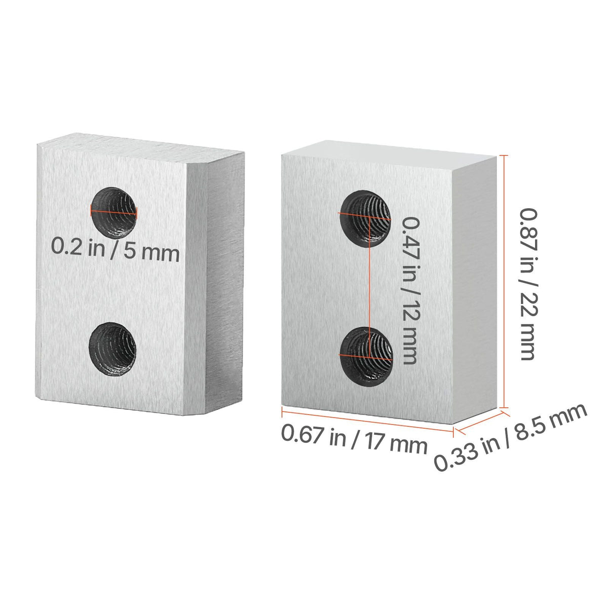 Rebar Cutter Blades, 6 Pcs Replacement Jaw Blades for 3/4Inch 20mm #6 Electric Rebar Cutter, Double-sided, CR12MOV High-Hardness Steel, Fast Efficient with Screws and Spring Washer, Silver