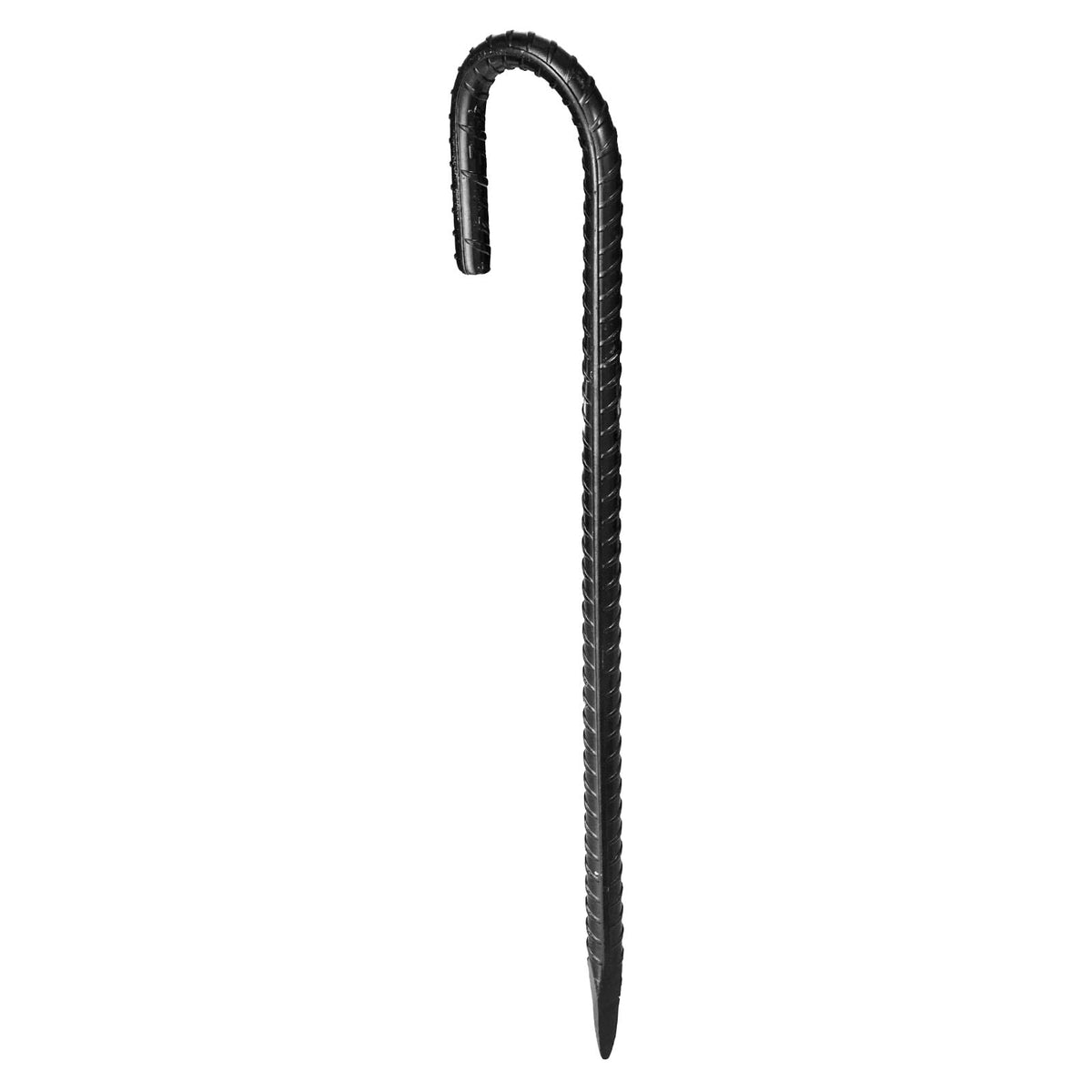 Rebar Stakes, 12-Inch, Heavy-Duty 0.4 in Diameter J Hook, Galvanized Steel Ground Anchors with Chisel Point End & Rust-Resistant Coating, for Gardening Support, Fence, Camping Tents (16-Pack)
