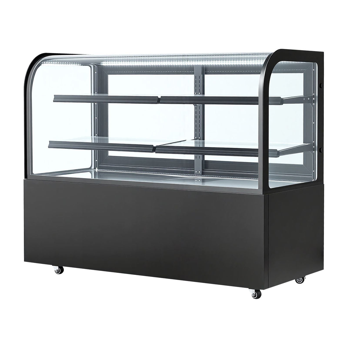 Refrigerated Display Case, 17.6 Cu.Ft./550L Large Pastry Display Case, 2-Tier Commercial Cake Refrigerator with LED Lighting, TURBO Cooling, Frost-Free Air-Cooling, for Bakery, Dessert Shop