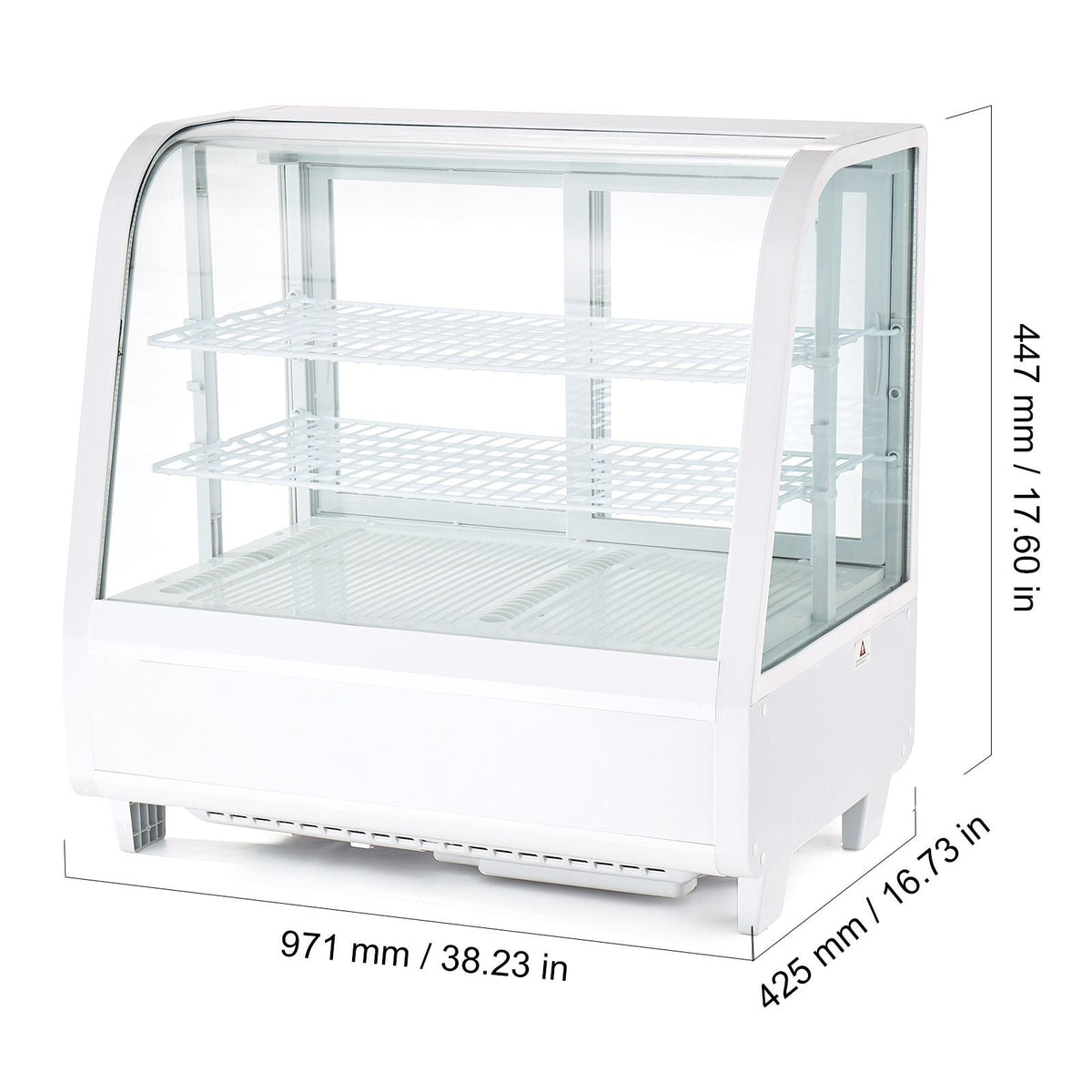 Refrigerated Display Case, 3.5 Cu.Ft./100L Countertop Pastry Display Case, 2-Tier Commercial Cake Refrigerator with LED Lighting, TURBO Cooling, Frost-Free Air-Cooling, for Bakery, Dessert Shop