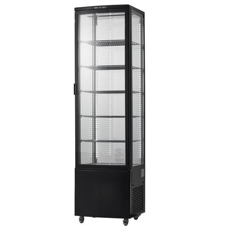 Refrigerated Display Case, 9.8 Cu.Ft./278L Large Pastry Display Case, 5-Tier Commercial Display Refrigerator with LED Lighting, TURBO Cooling, Frost-Free Air-Cooling, for Bakery
