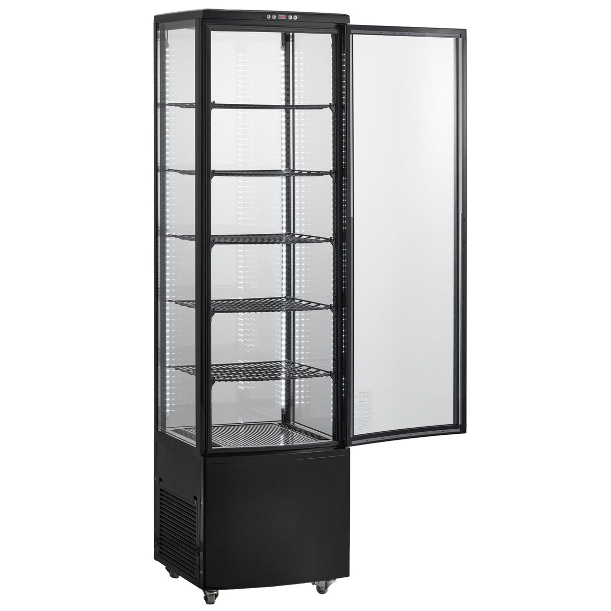 Refrigerated Display Case, 9.8 Cu.Ft./278L Large Pastry Display Case, 5-Tier Commercial Display Refrigerator with LED Lighting, TURBO Cooling, Frost-Free Air-Cooling, for Bakery