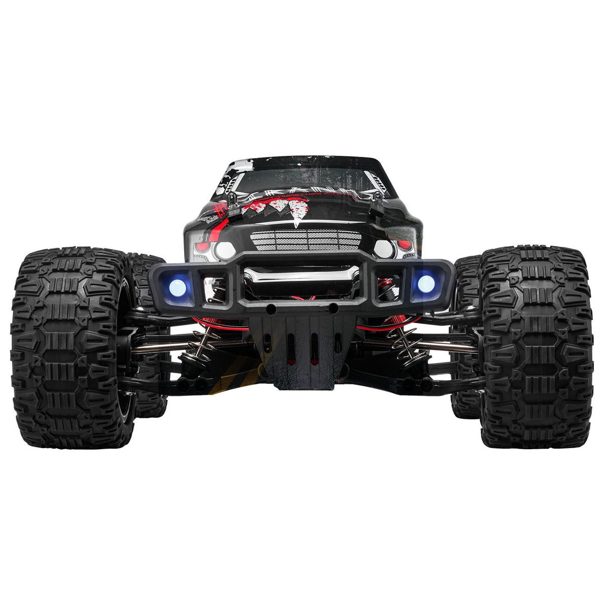 Remote Control Car, 1:10 Scale RC Car for Kids, All Terrain 4WD Off-Road Monster Truck with 45° Wheelie & 2 Batteries, 38 km/h High Speed Hobby Racing Car - Ideal Gift for 8+ Years Kids, IPX4