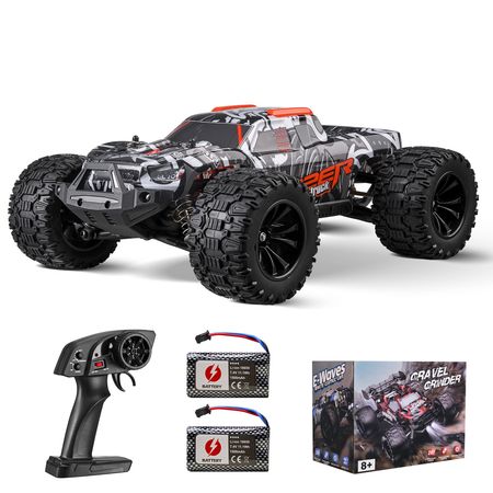 Remote Control Car, 1:14 Scale RC Car for Kids, All Terrain 4WD Off-Road Monster Truck with 45° Wheelie & 2 Batteries, 38 km/h High Speed Hobby Racing Car - Ideal Gift for 8+ Years Kids