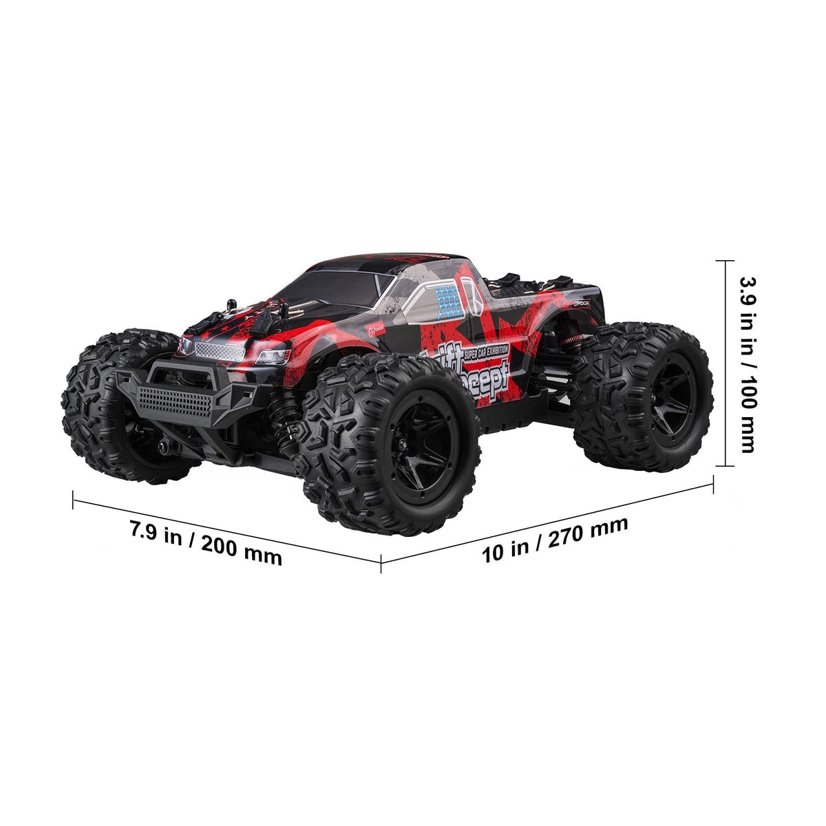 Remote Control Car, 1:18 Scale RC Car for Kids, All Terrain 4WD Off-Road Monster Truck with 45° Wheelie & 2 Batteries, 36 km/h High Speed Hobby Racing Car, Ideal Gift for 8+ Years Kids, IPX4