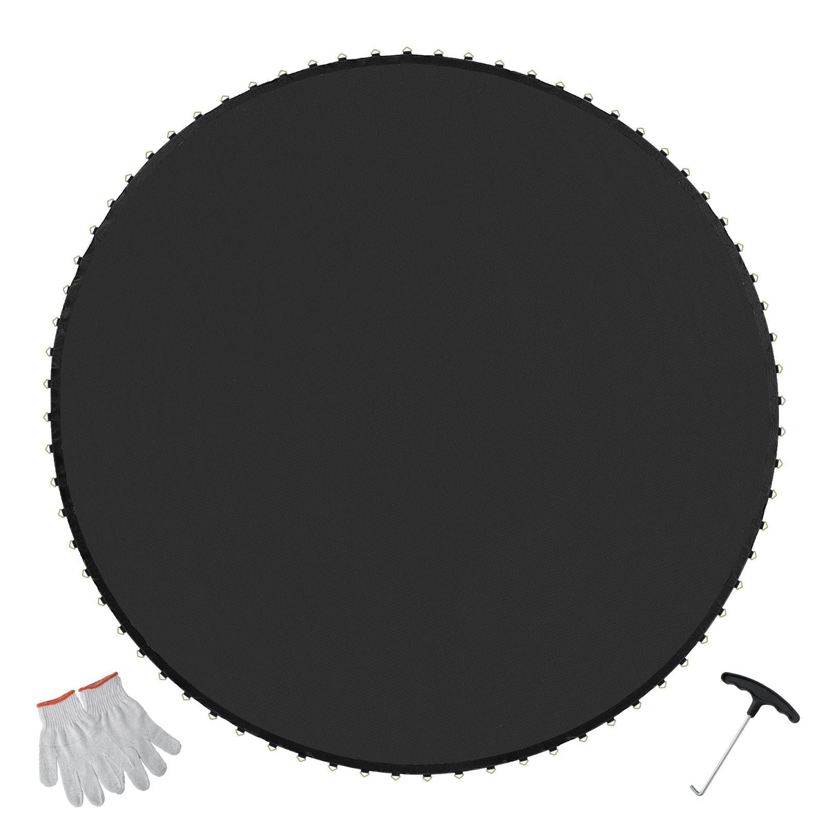 Replacement Trampoline Mat, Jumping Mat Fits 14ft Frame, Universal Jumping Mat for 14ft Round Trampoline, Reinforce UV-Resistant Mat with Spring Tool & Durable V-Rings, Fit 6.5"-7" Spring Length