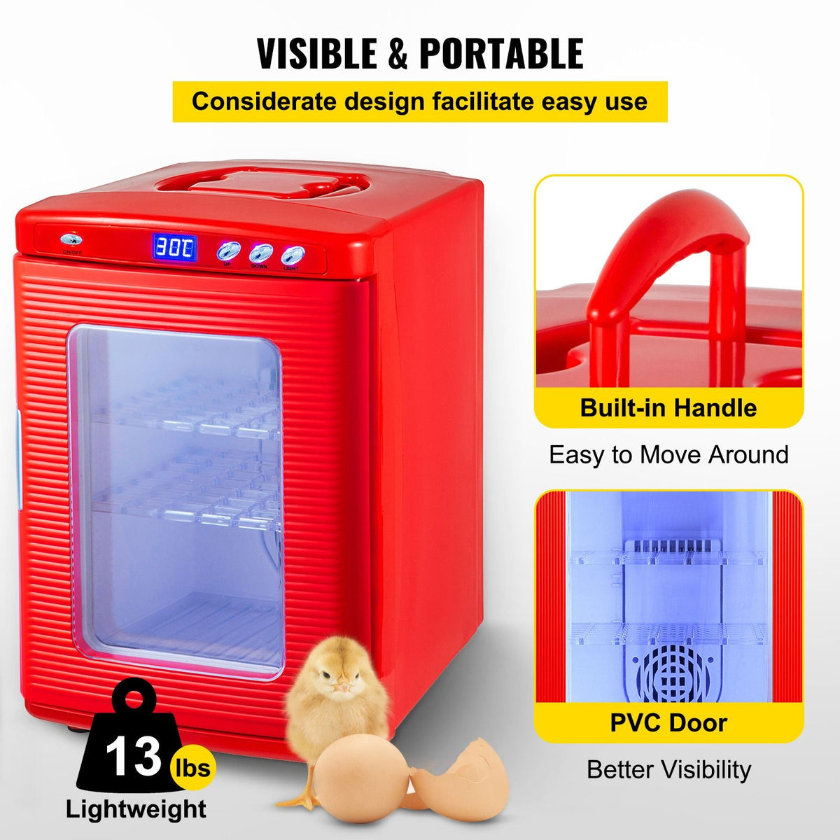 Reptile Incubator 25L Digital Egg Incubator 5-42 Celsius for Small Reptiles