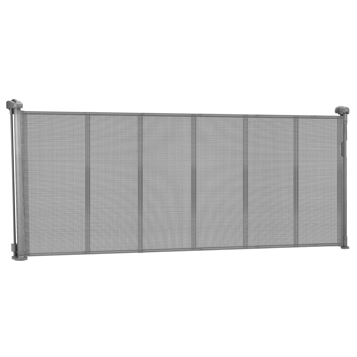 Retractable Baby Gate, 34 inch Tall, Extends up to 71 inch Wide, Retractable Gate for Kids or Pets, Mesh Material, Easy to Install for Indoor Stairs, Doorways, Hallways, Playrooms, Gray