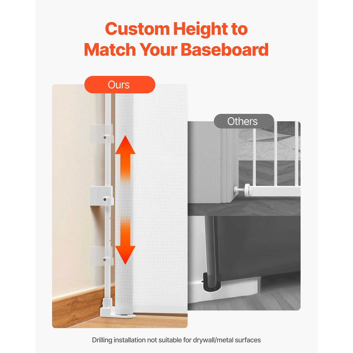 Retractable Baby Gate, Extends to 57 inch Wide, 38.5 inch Tall, with Security Lock, Easy to Use, Walk Through Without Tripping, Mesh Dog Gate for Stairs, Hallways, Indoor/Outdoor, White