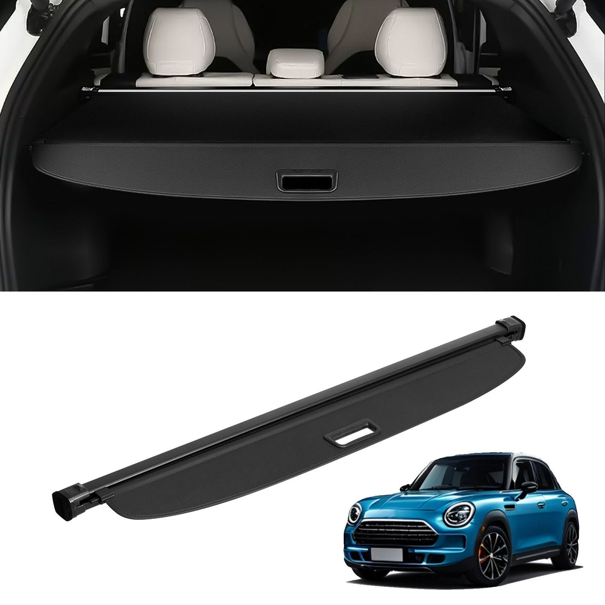 Retractable Cargo Cover for Toyota, Upgraded Waterproof Trunk Cover Security Shield Shade for Toyota RAV4 2019-2025 5-Seater, UV Resistant Rear Trunk Cover, Aluminum Alloy & PVC Leather Texture