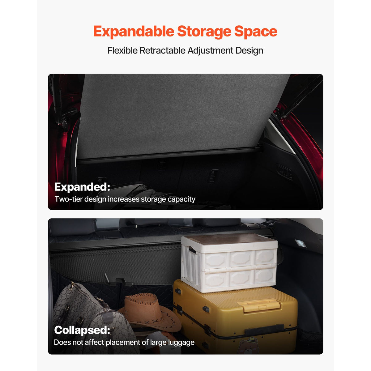 Retractable Cargo Cover, Upgraded Carbon Fiber Texture Trunk Cover, Anti-Peeping Luggage Privacy Shield, Easy Installation Security Shade Car Accessories, for Mazda CX-5 2017-2025 5-Seater