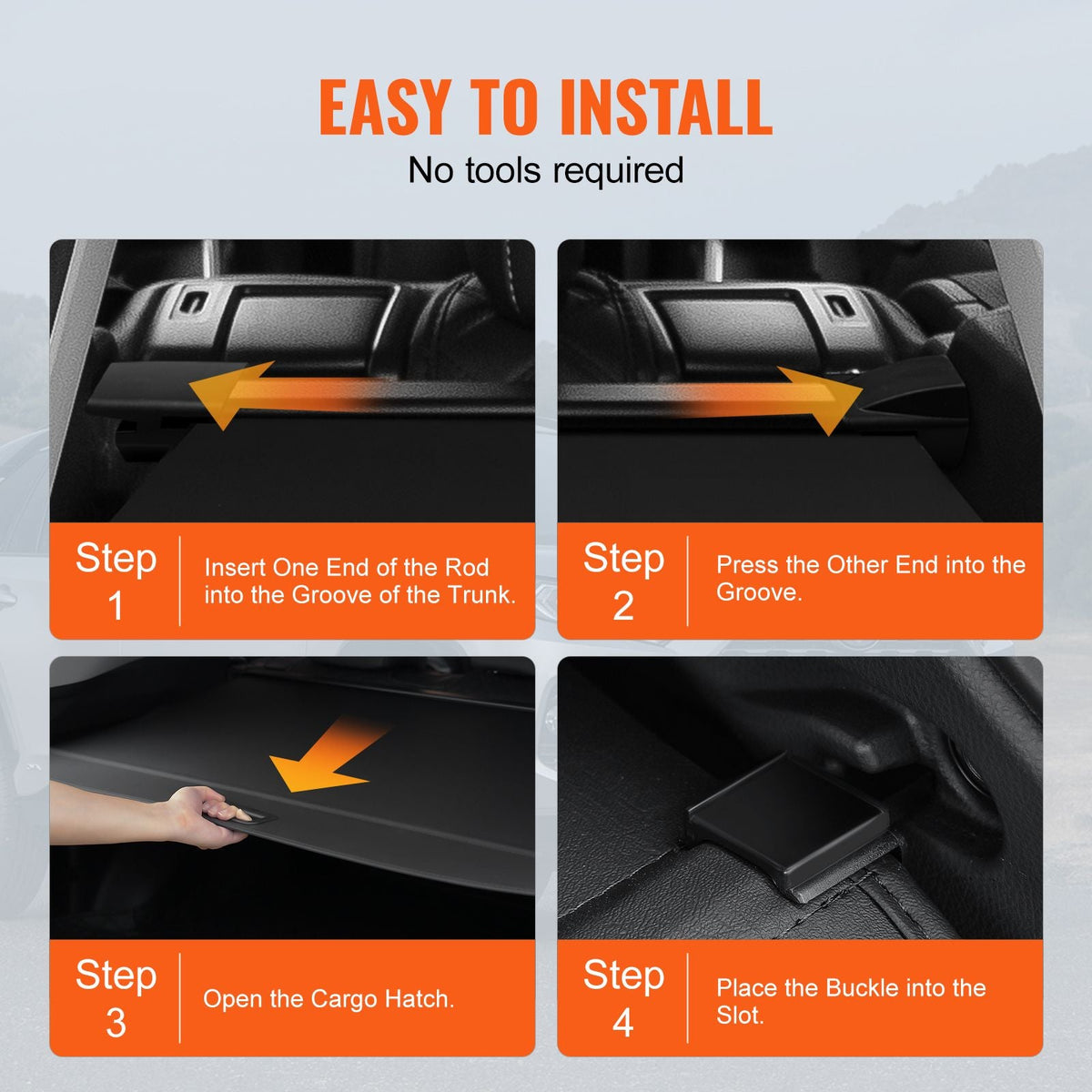 Retractable Cargo Cover, Upgraded Waterproof Trunk Cover Security Shield Shade for Jeep Grand Cherokee 2 Row 2022-2025 5-Seater, UV Proof Rear Trunk Cover Aluminum Alloy & PVC Leather Texture