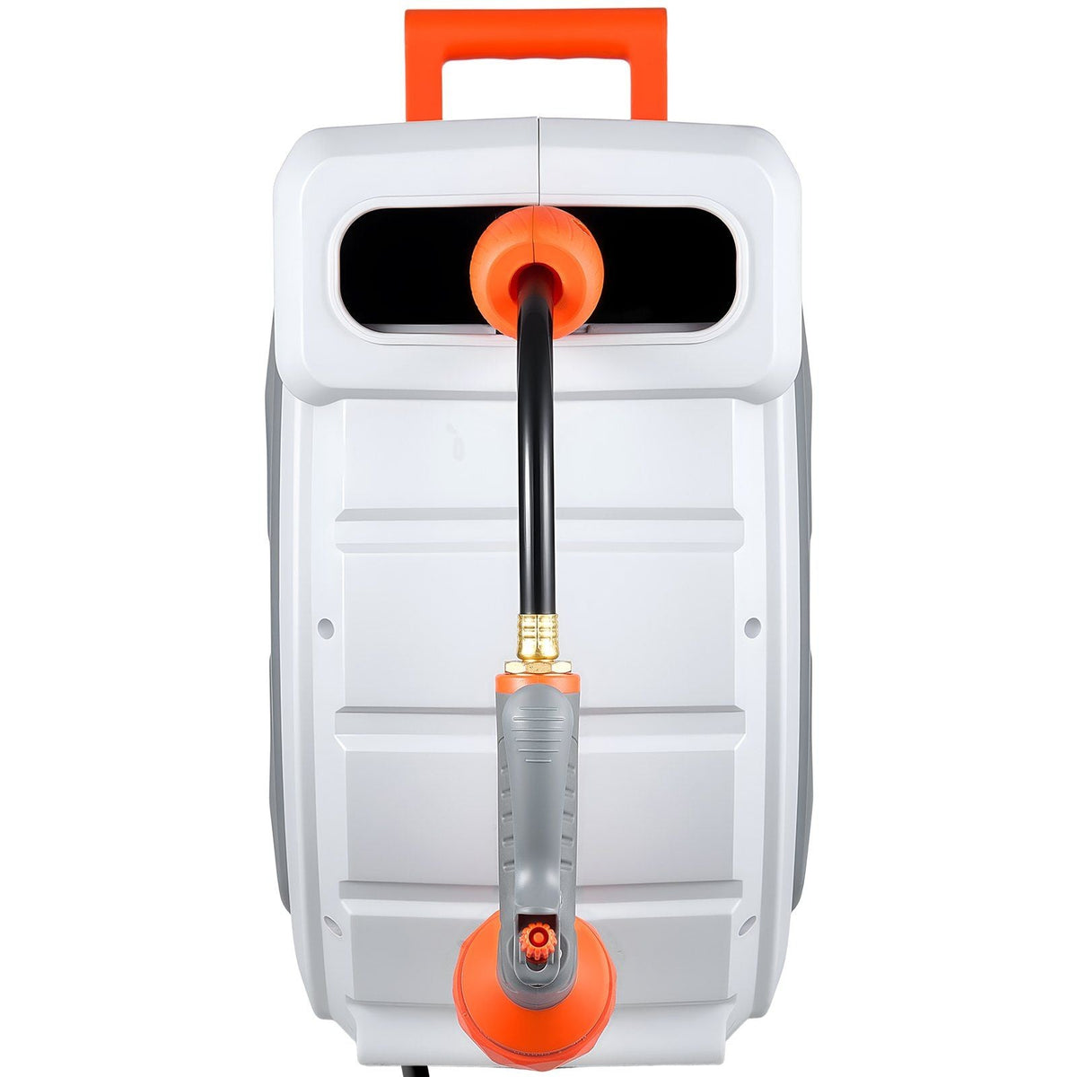 Retractable Garden Hose Reel, 1/2 in x 130 ft, Wall Mounted Hose Reel with 9-Function Sprayer Nozzle and 180° Swivel Bracket, Any Length Lock, Automatic Slow Rewind System, for Garden Watering