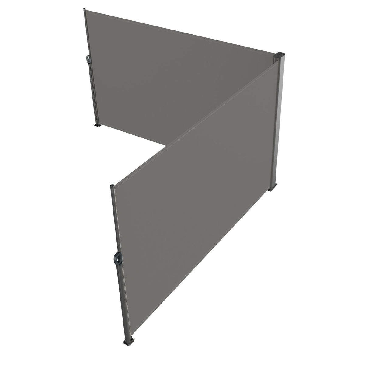 Retractable Side Awning, 63''x 236'' Aluminum Outdoor Privacy Screen, 280g Polyester Water-proof Retractable Patio Screen, UV 30+ Room Divider Wind Screen for Patio, Backyard, Balcony, Gray
