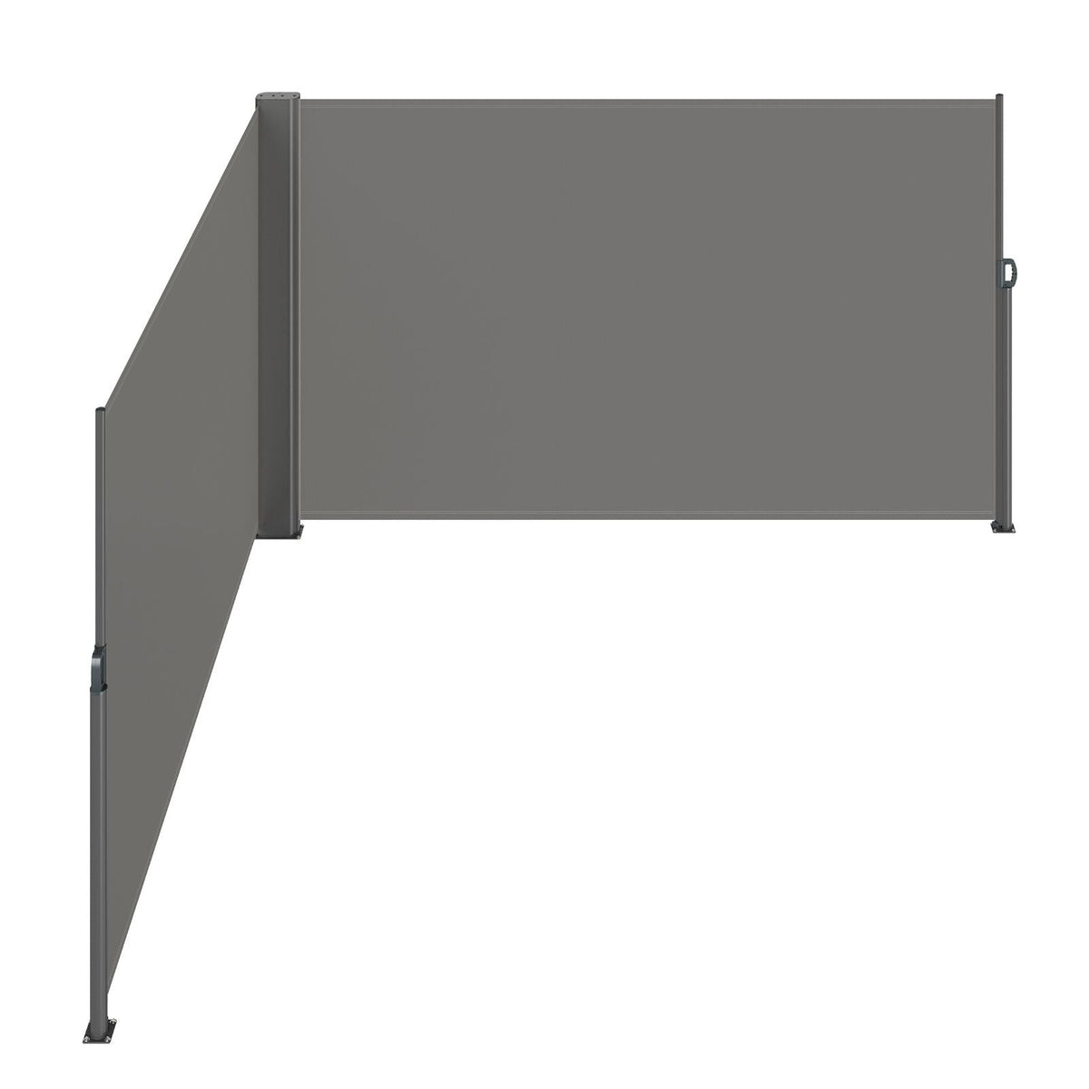 Retractable Side Awning, 63''x 236'' Aluminum Outdoor Privacy Screen, 280g Polyester Water-proof Retractable Patio Screen, UV 30+ Room Divider Wind Screen for Patio, Backyard, Balcony, Gray