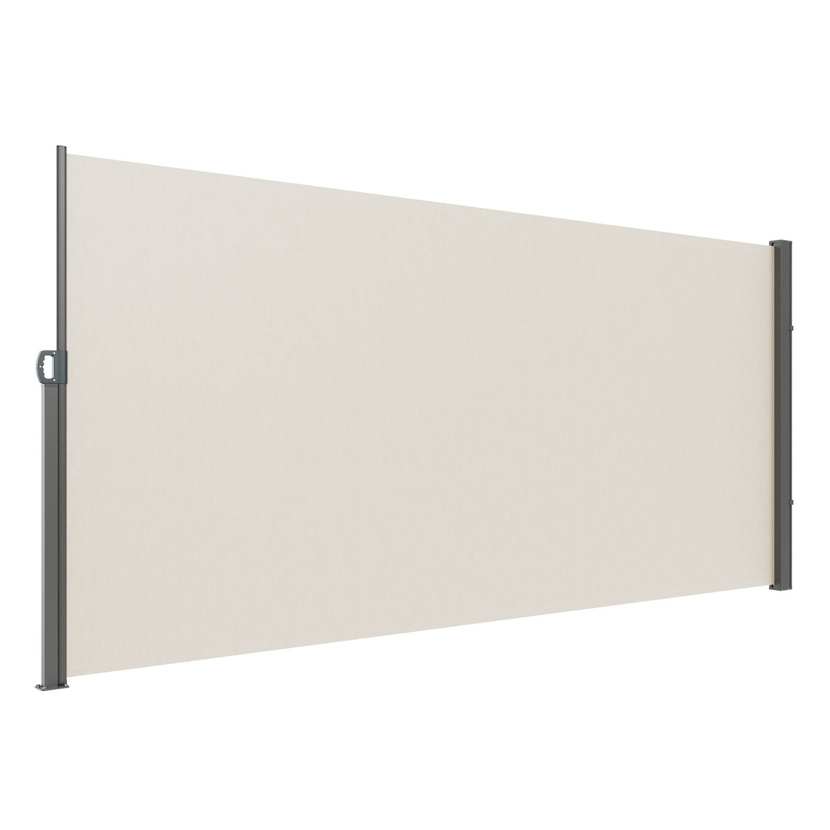 Retractable Side Awning, 71''x 138'' Outdoor Privacy Screen, 180g Polyester Water-proof Retractable Patio Screen, UV 30+ Room Divider Wind Screen for Patio, Backyard, Balcony, Beige