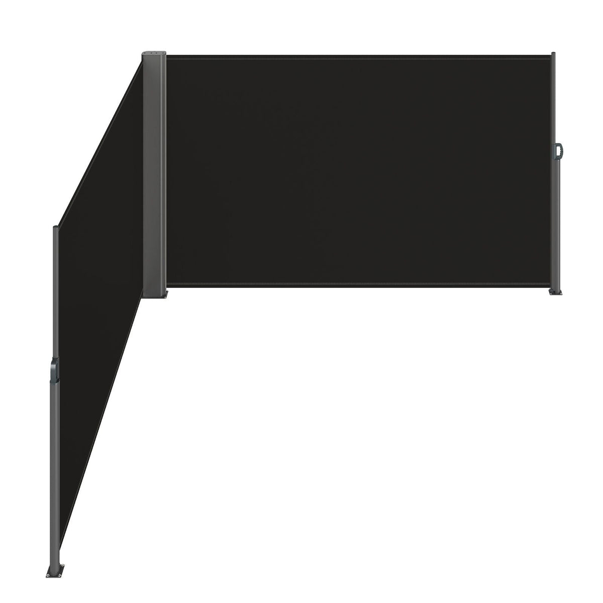 Retractable Side Awning, 71''x 236'' Aluminum Outdoor Privacy Screen, 280g Polyester Water-proof Retractable Patio Screen, UV 30+ Room Divider Wind Screen for Patio, Backyard, Balcony, Black