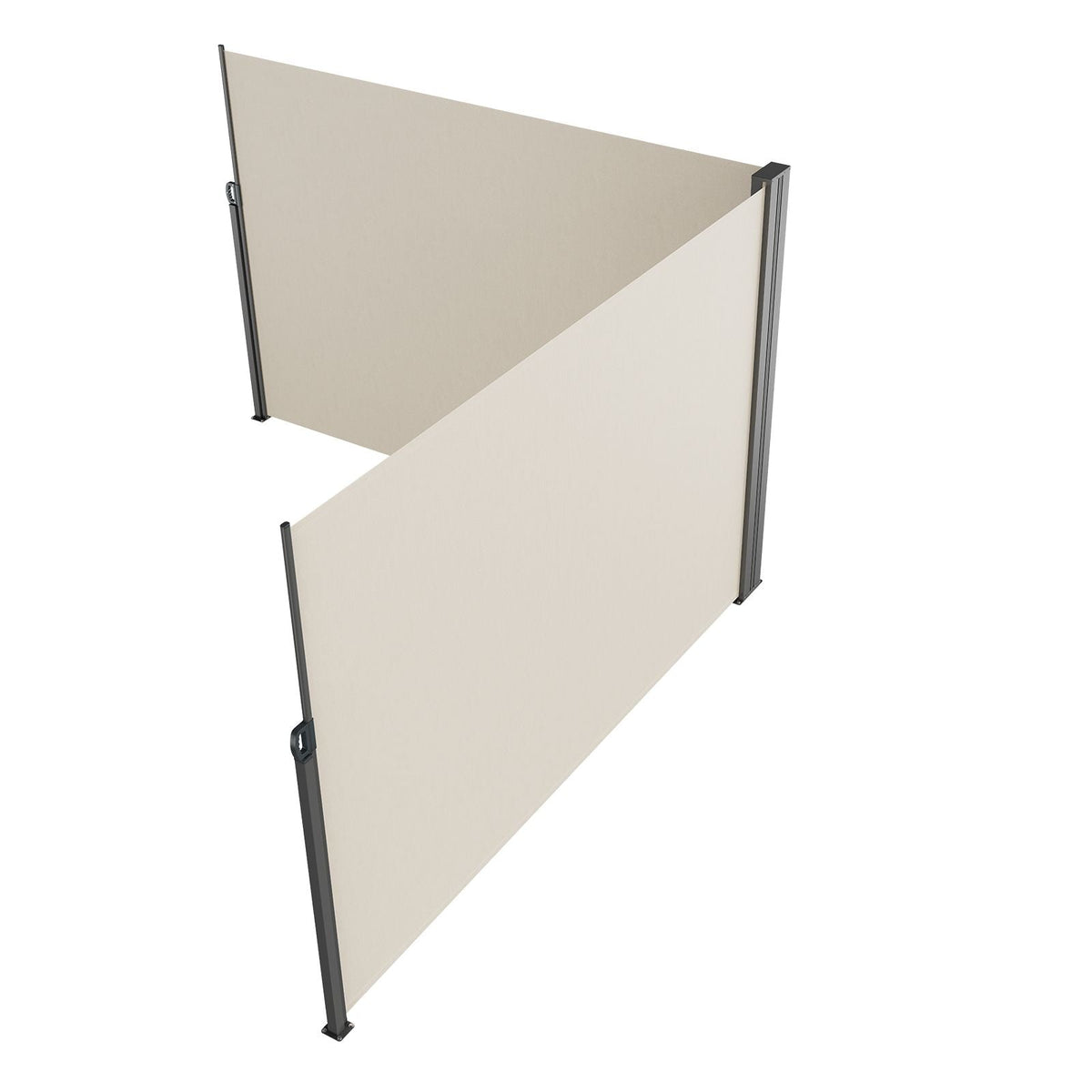 Retractable Side Awning, 79''x 236'' Outdoor Privacy Screen, 180g Polyester Water-proof Retractable Patio Screen, UV 30+ Room Divider Wind Screen for Patio, Backyard, Balcony, Beige
