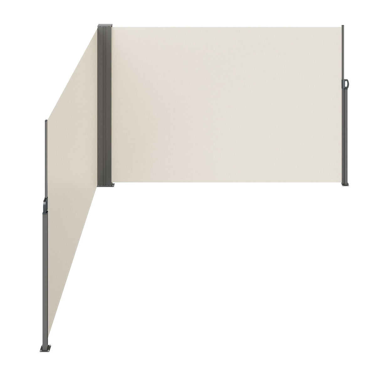 Retractable Side Awning, 79''x 236'' Outdoor Privacy Screen, 180g Polyester Water-proof Retractable Patio Screen, UV 30+ Room Divider Wind Screen for Patio, Backyard, Balcony, Beige