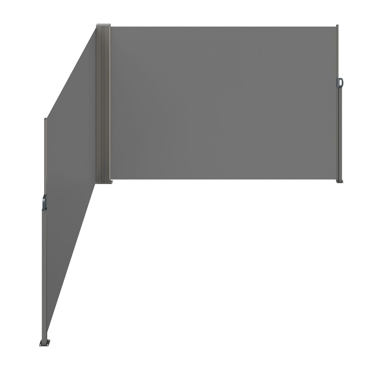 Retractable Side Awning, 79''x 236'' Outdoor Privacy Screen, 180g Polyester Water-proof Retractable Patio Screen, UV 30+ Room Divider Wind Screen for Patio, Backyard, Balcony, Gray