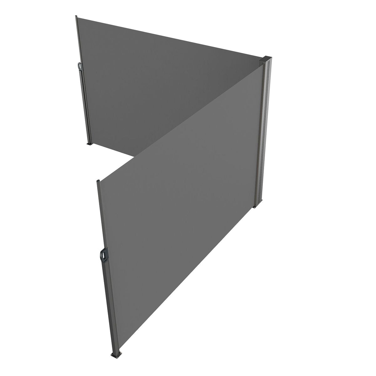 Retractable Side Awning, 79''x 236'' Outdoor Privacy Screen, 180g Polyester Water-proof Retractable Patio Screen, UV 30+ Room Divider Wind Screen for Patio, Backyard, Balcony, Gray