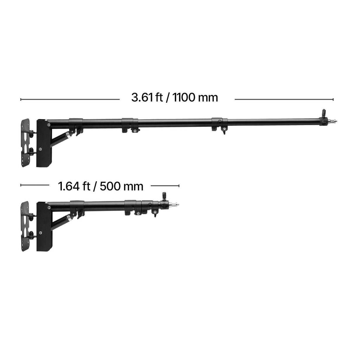 Ring Light Wall Mount Boom Arm, 39.37 in/100 cm, Triangle Boom Arm Support 180° Rotation, Heavy Duty Wall Stand Tirpod Support, for Studio Video Light, Monolight, Photography, Softbox, Reflector
