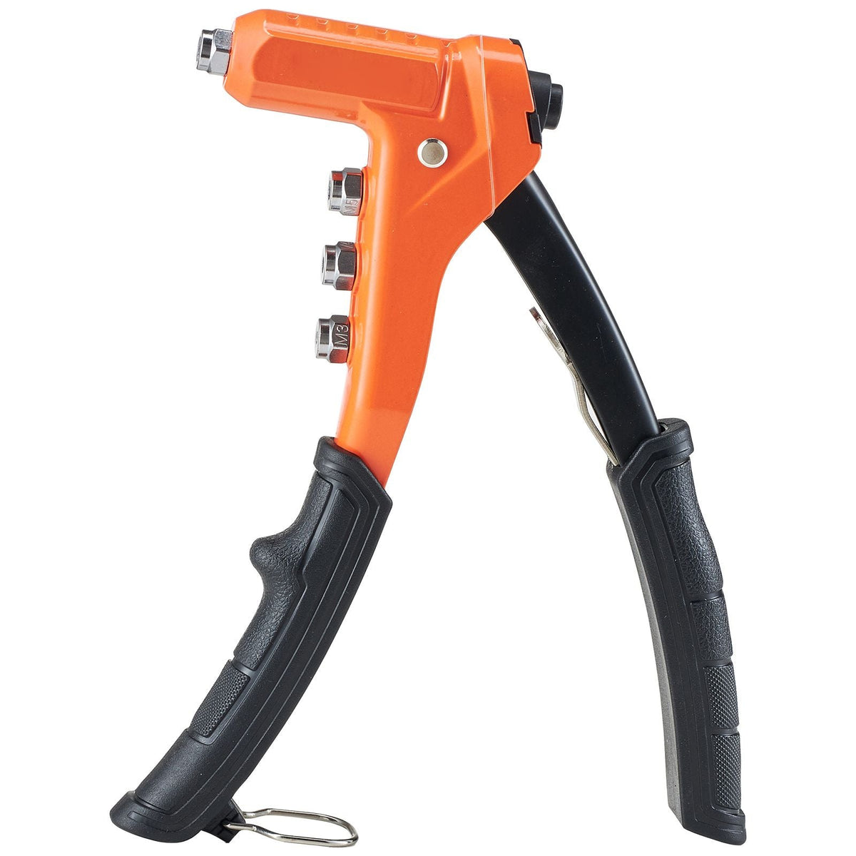 Rivet Nut Tool Kit, 9-Inch One-Handed Rivnut Tool Kit, with 8 Mandrels, a Step Drill Bit and 80 Nuts, Metric and SAE Size M3, M4, M5, M6, 6-32, 8-32, 10-24, 1/4-20 UNC, with a Carrying Case