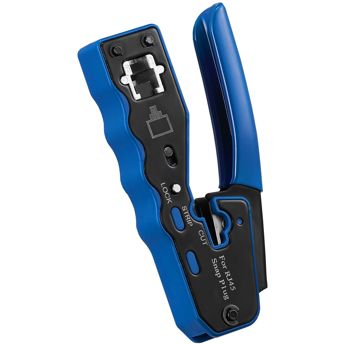 RJ45 Crimp Tool Kit, Cat5e/Cat6/Cat6a Pass Through Ethernet Crimper for 8P8C Modular Plugs with 20pcs Connectors and 20pcs Covers, Wire Stripper and Network Tester