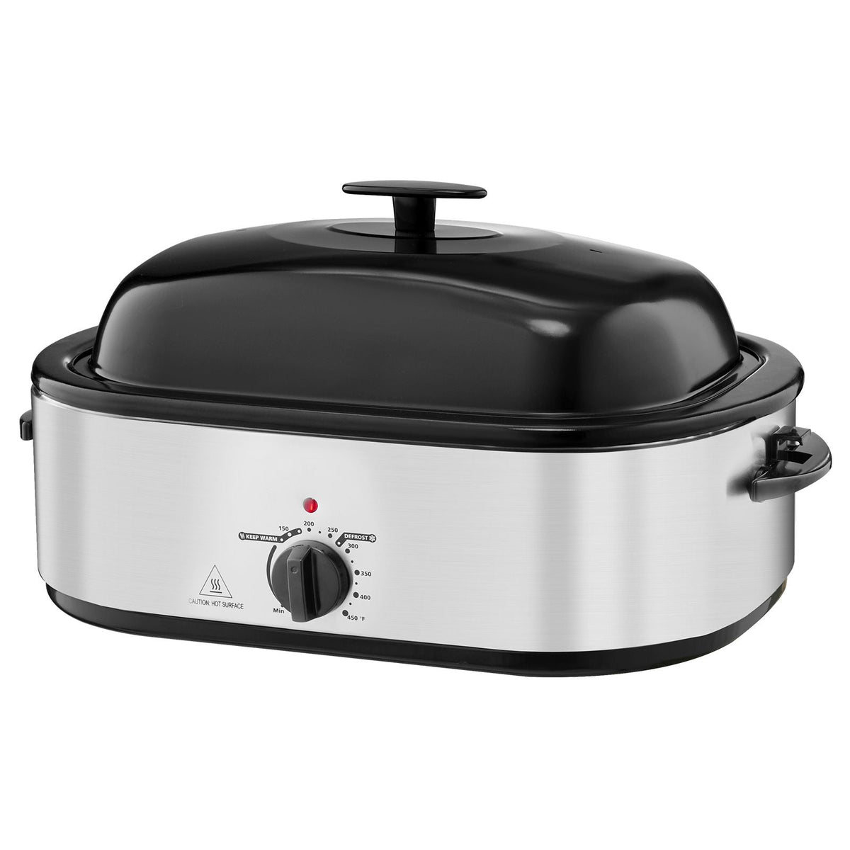 Roaster Oven, 20QT Electric Roasting Pan, 150-450 F Adjustable Temperature Fast-Cooking Turkey Roaster, Turkey Oven with Self-Basting Lid, Defrost & Warm Function for Home, Fits 24lb Turkey
