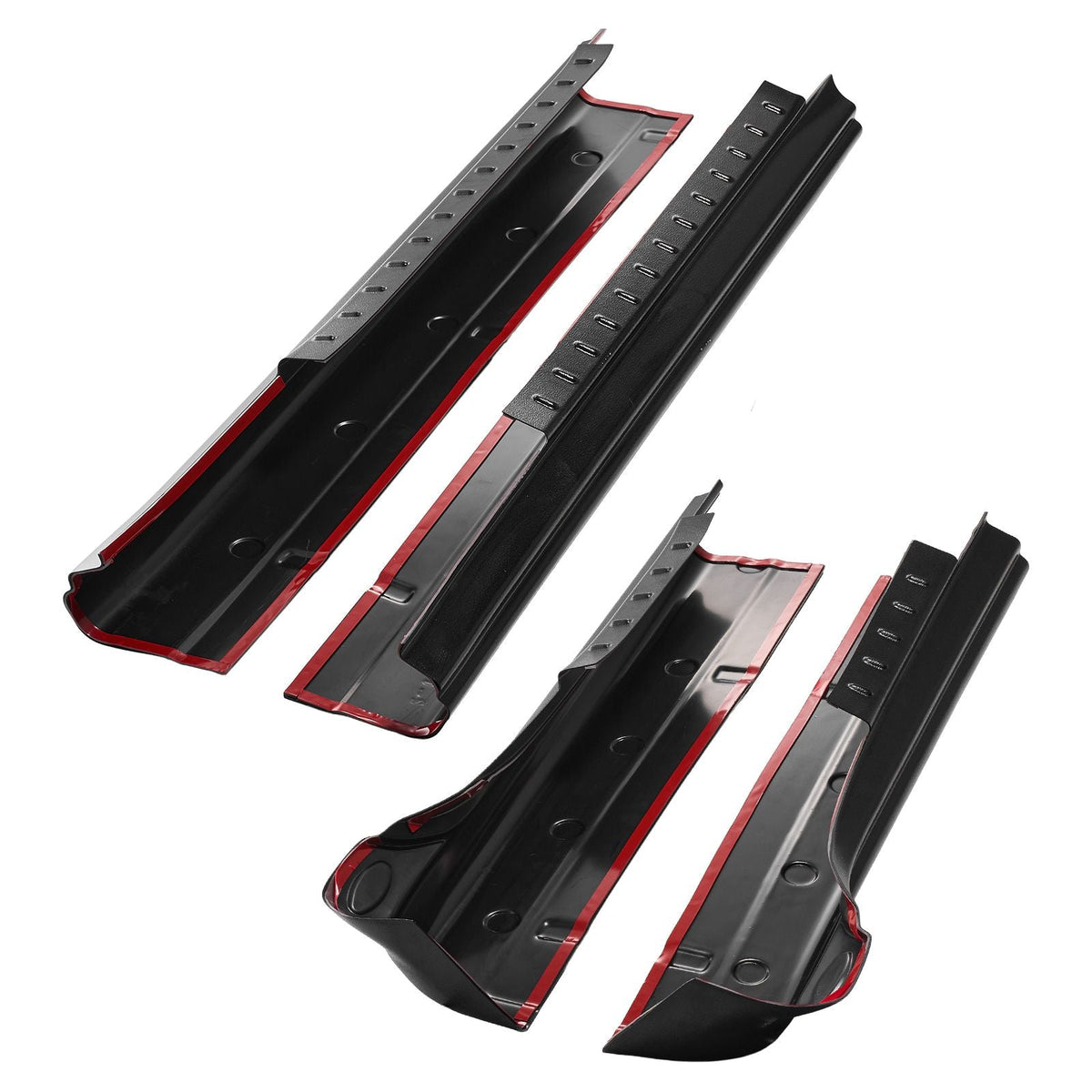 Rocker Panel Guard, 4-Piece Set Compatible with 2014-2018 Chevrolet Silverado 1500 Extended Cab, Replacement for 14068 Trail Armor Side Skirts Extension Body Kit, Driver Side, 3M Adhesive, Black