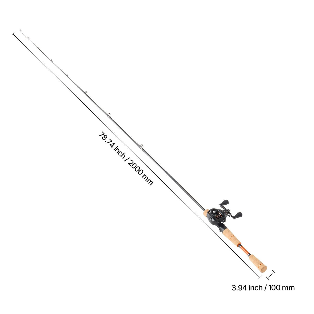 Rod and Fishing Reel Combo, IM7 Carbon Fiber Baitcasting Rod and Reel Combo, Bass Fishing Pole with 6+1 BB System, 7.0:1 Gear Ratio, Cork Handle, Stainless Steel Guides with Ceramic Rings