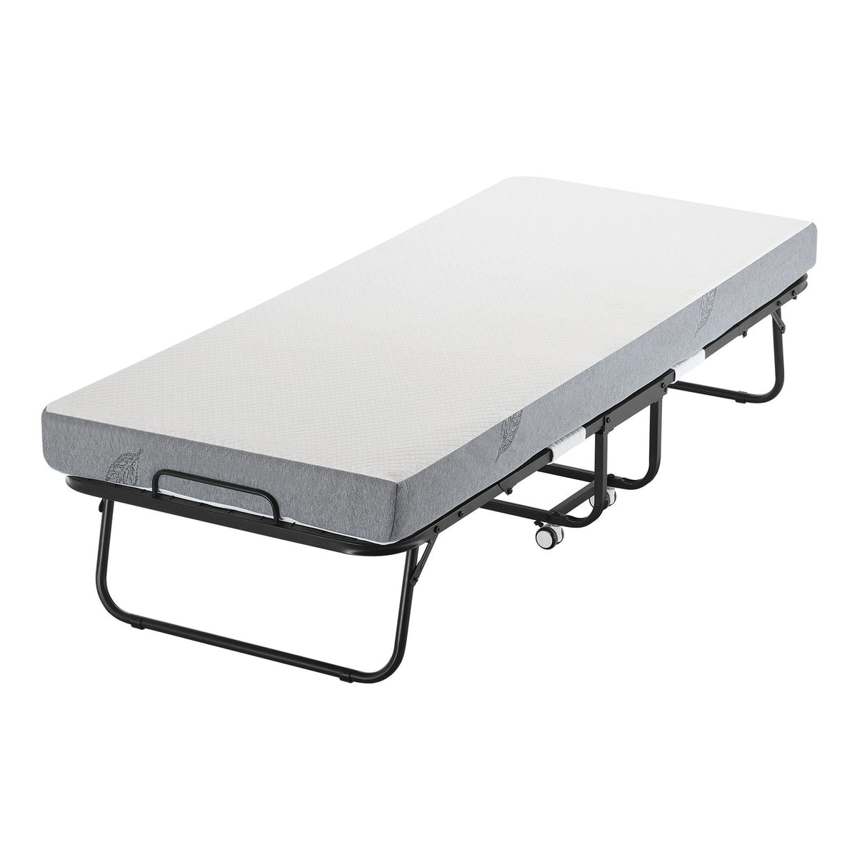 Rollaway Bed, 31 in x 75 in Folding Bed with 5 in Mattress, Twin Size Foldable Bed with Sturdy Metal Frame & Memory Foam Mattress, Portable Twin Roll Away Bed with Mattress, for Adults, Guest