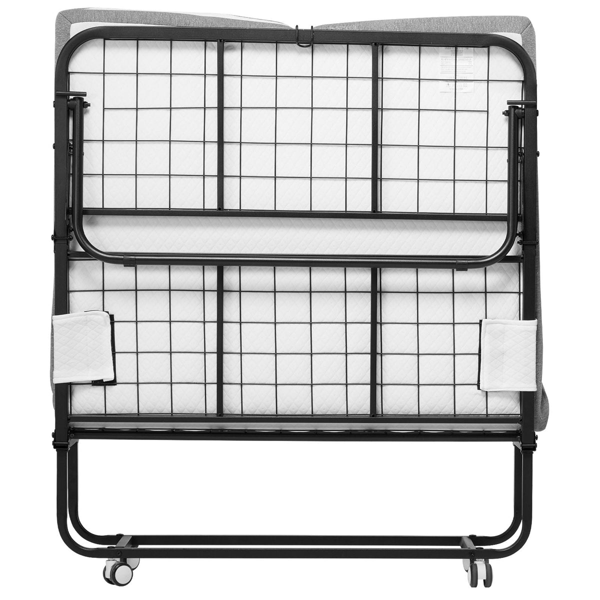 Rollaway Bed, 38 in x 75 in Folding Bed with 4 in Mattress, Twin Size Foldable Bed with Sturdy Metal Frame & Memory Foam Mattress, Portable Twin Roll Away Bed with Mattress, for Adults, Guest