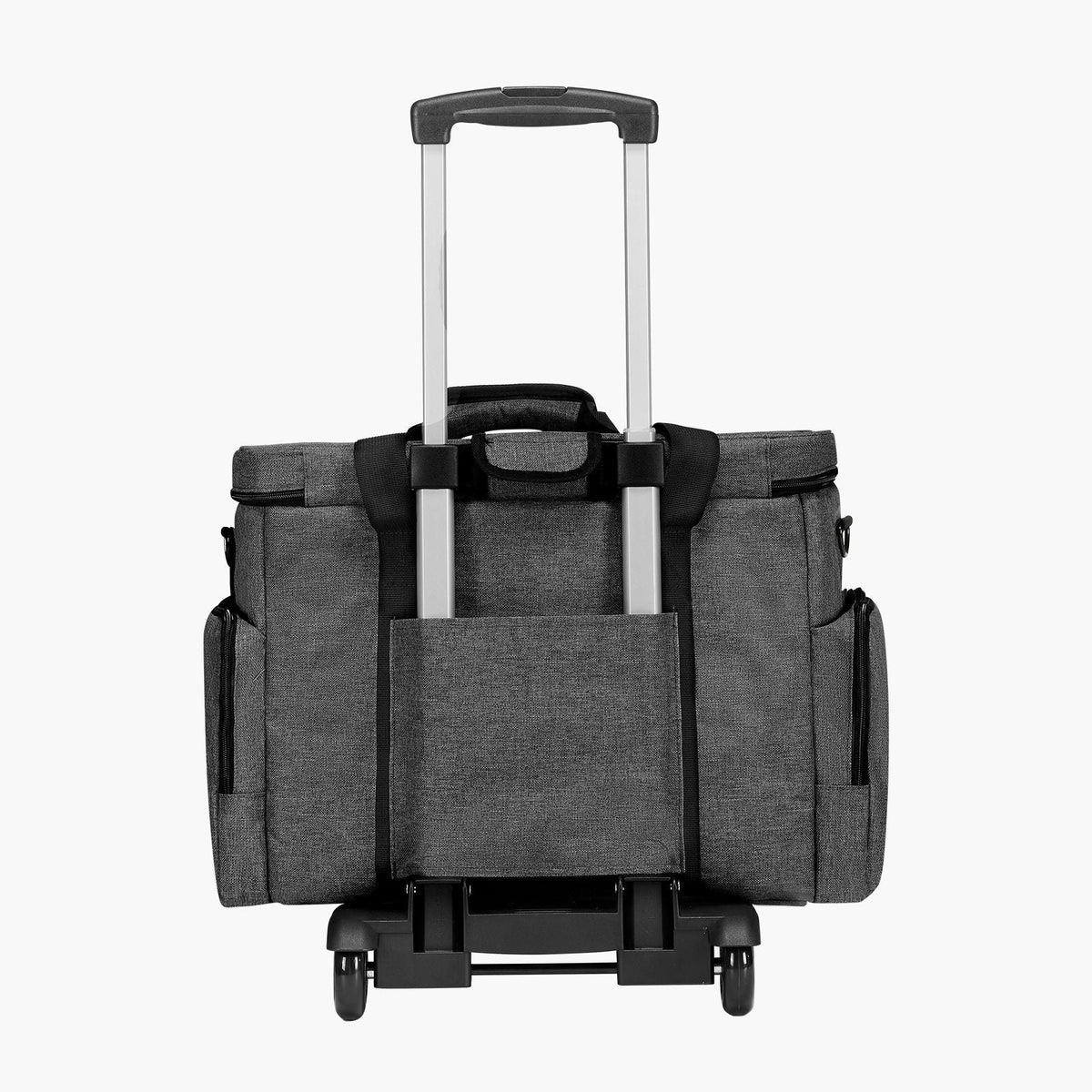 Rolling Laptop Bag, Fits Up to 15.6 Inch Laptop, Wheeled Briefcase, Teacher Roller Computer Tote Bag with Detachable Trolley & Telescopic Handle, Laptop Case for Work Travel, Women & Men (Gray)