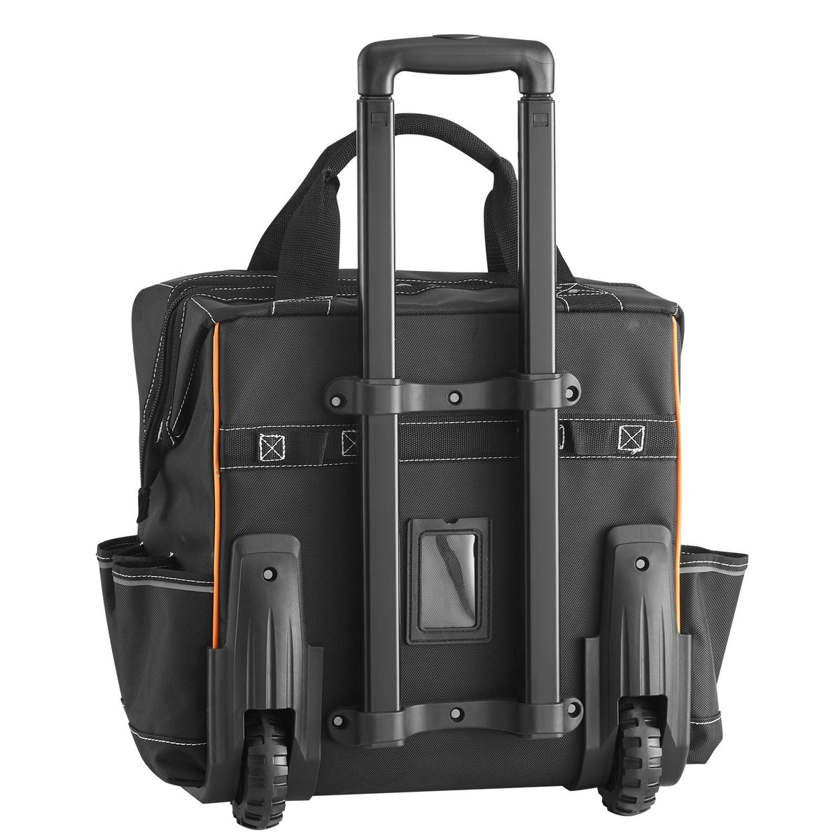 Rolling Tool Bag, 110 lbs Load Capacity, 25 Pockets Heavy Duty Roller Tool Bag on Wheels, Adjustable Telescoping Handle & Stable Base, Toolbag Organizers with Wheels for Construction, Mechanic