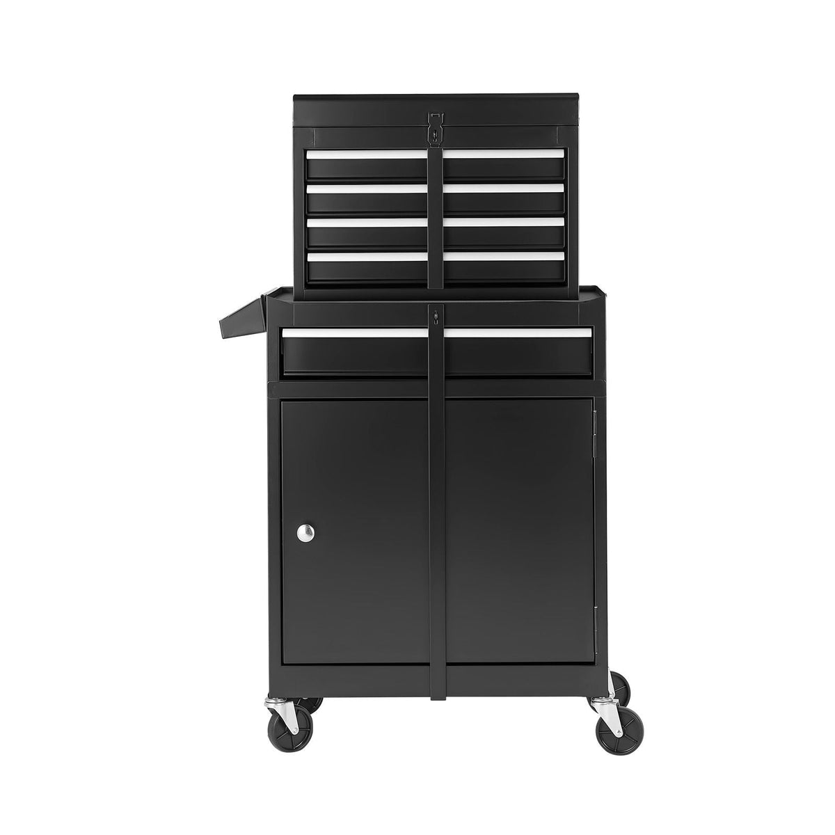 Rolling Tool Chest, 2-in-1 Design, 5 Drawers Tool Cabinet Organizer with Detachable Top Metal Toolbox, Lock Bar, Protective Liner, and Tools Rack, Garage Storage Cabinet for Warehouse, Workshop