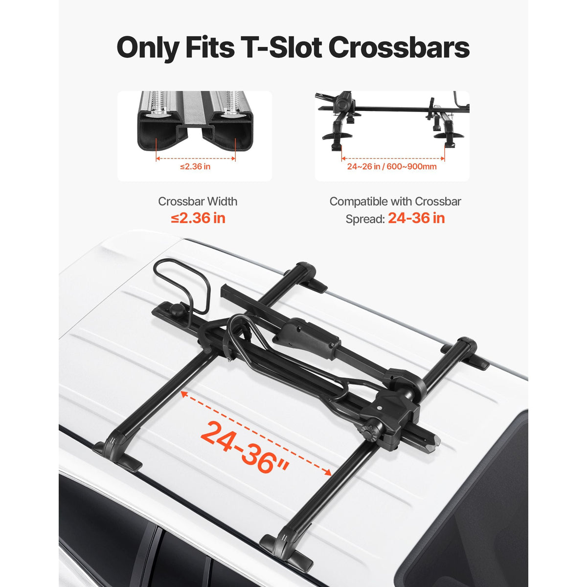 Roof Bike Rack, 33 lbs Capacity, Foldable Upright Roof Mount Bicycle Rack with Locking Systems & Adjustable Arm for T-Slot Crossbars, Upright Rooftop Bike Rack 1 Bike Carrier for Car SUV, Black