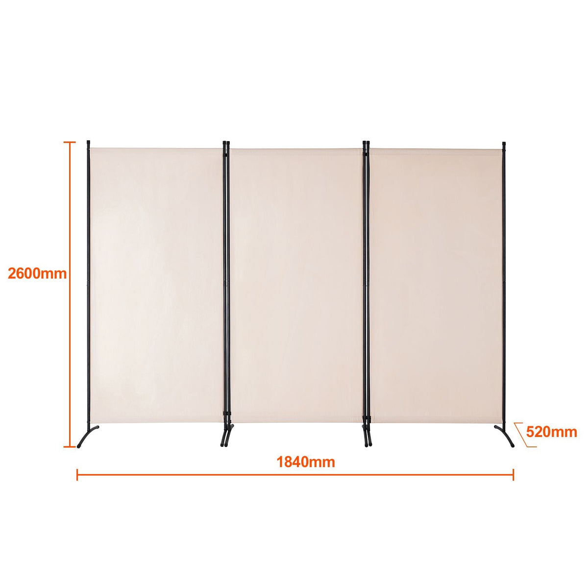 Room Divider, 3 Panel Room Divider, Folding Privacy Screen and Portable Partition Divider for Room Separation, Freestanding Room Partitions for Office, Bedroom, Study, Beige