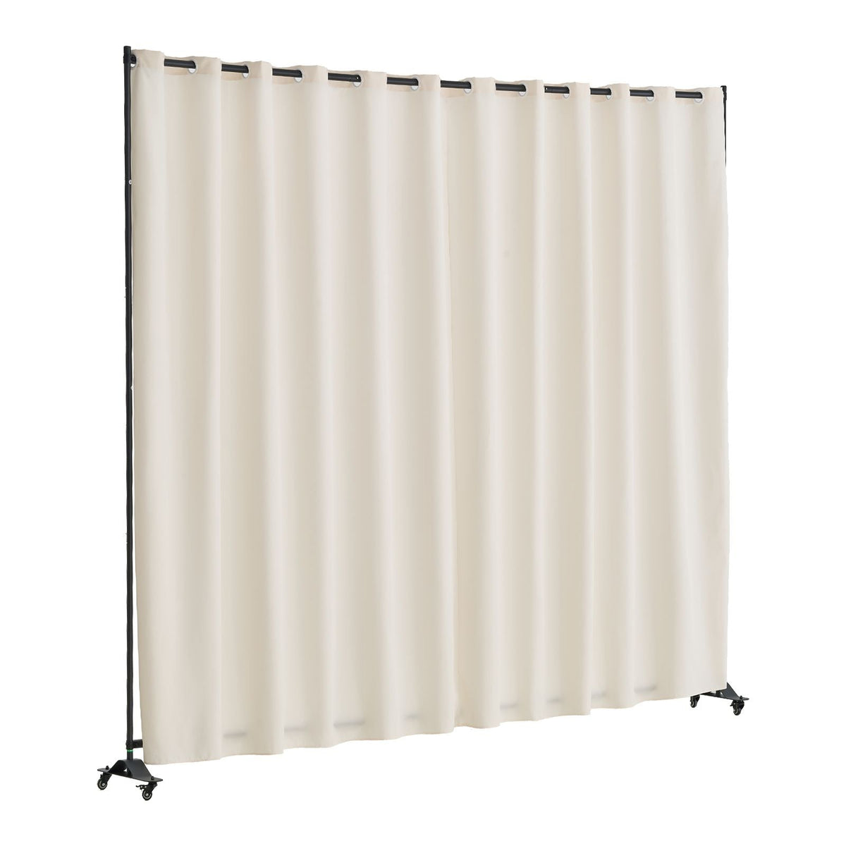 Room Divider, Portable Panel Room Divider with Wheels Curtain Divider Stand, Freestanding Room Divider Privacy Screen for Office, Bedroom, Dining Room, Study, Beige