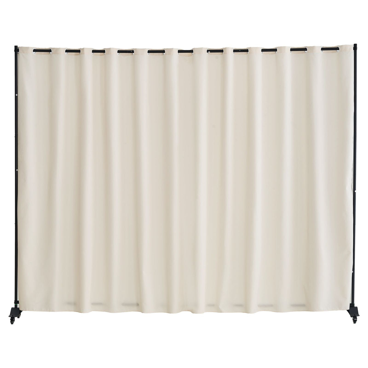 Room Divider, Portable Panel Room Divider with Wheels Curtain Divider Stand, Freestanding Room Divider Privacy Screen for Office, Bedroom, Dining Room, Study, Beige