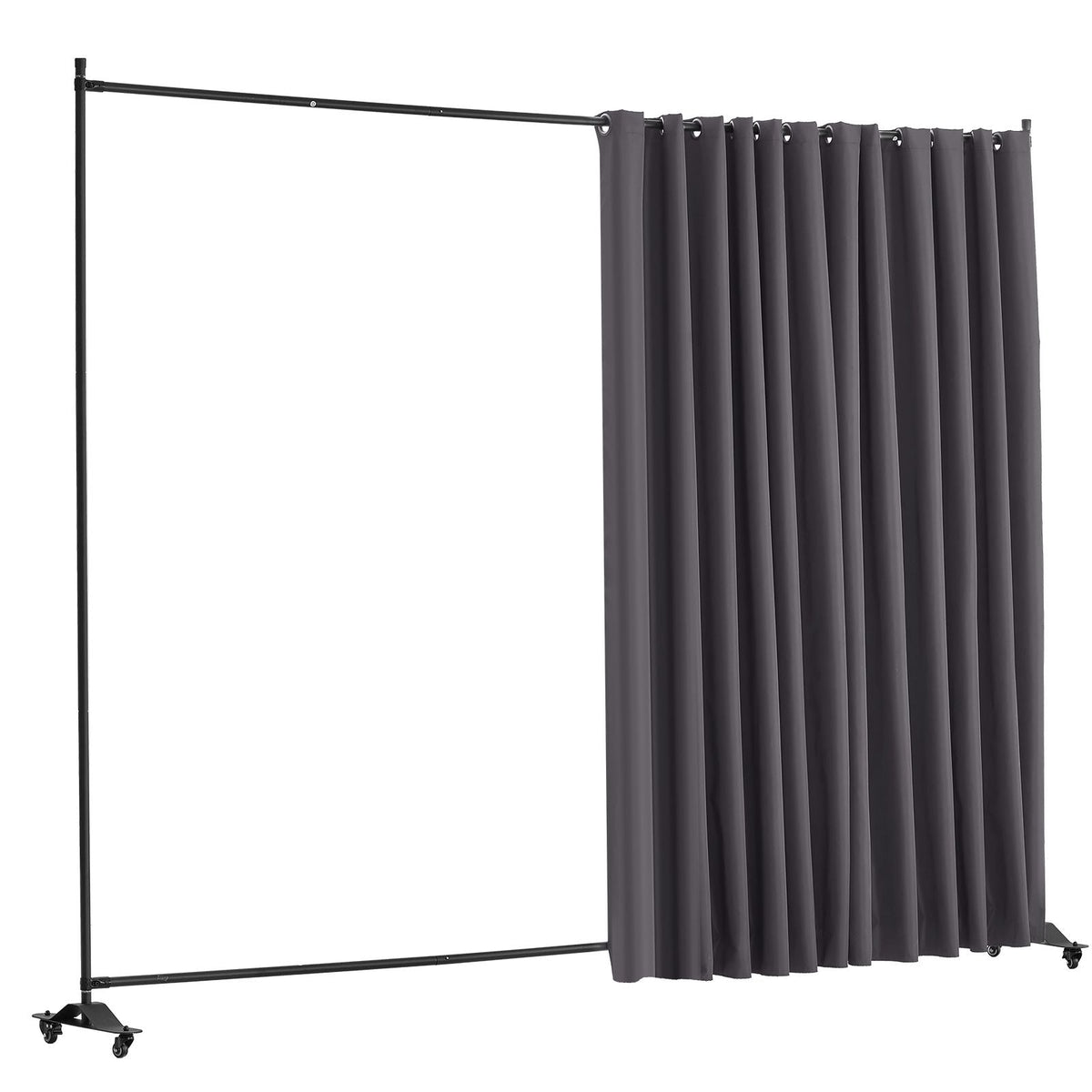 Room Divider, Portable Panel Room Divider with Wheels Curtain Divider Stand, Freestanding Room Divider Privacy Screen for Office, Bedroom, Dining Room, Study, Gray