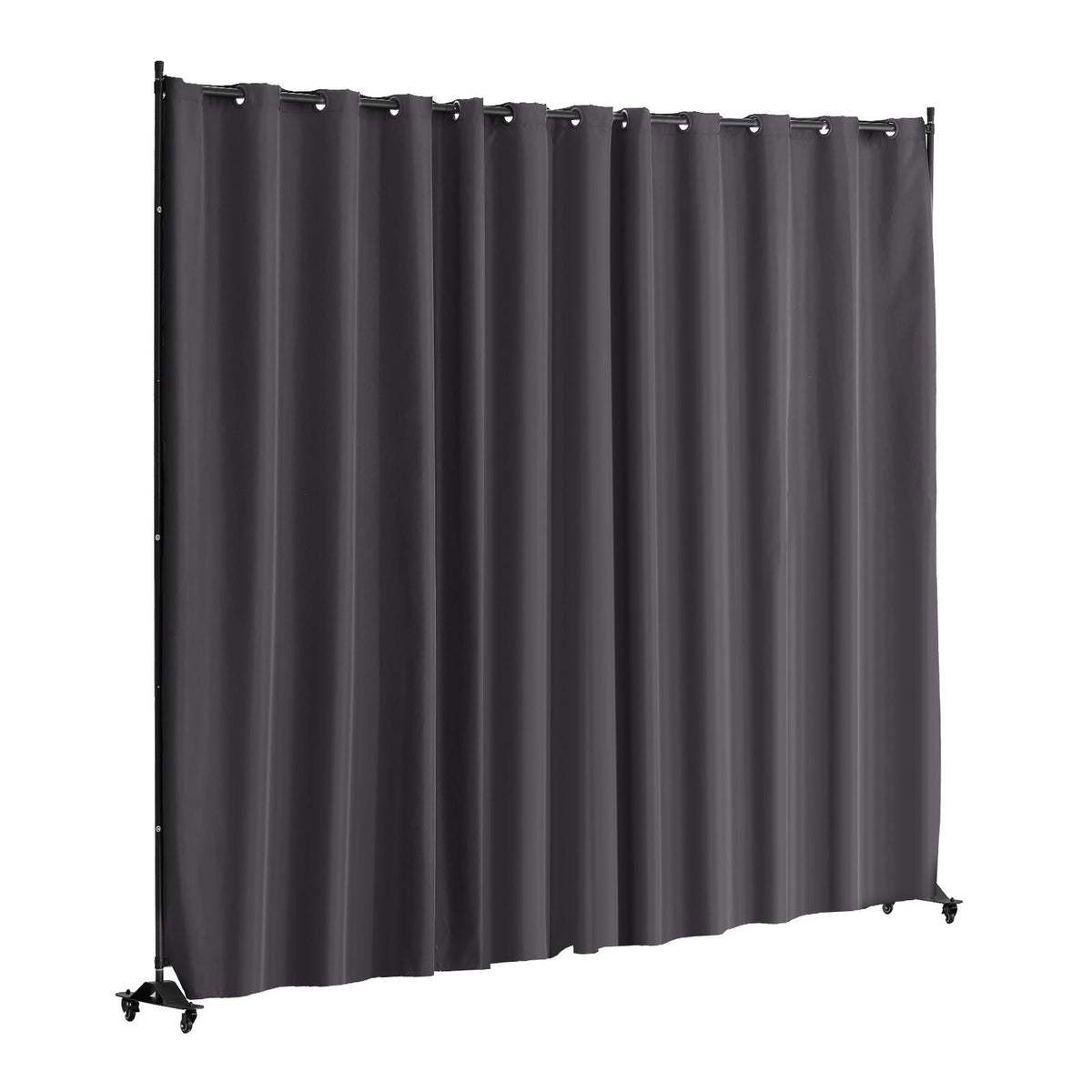 Room Divider, Portable Panel Room Divider with Wheels Curtain Divider Stand, Freestanding Room Divider Privacy Screen for Office, Bedroom, Dining Room, Study, Gray