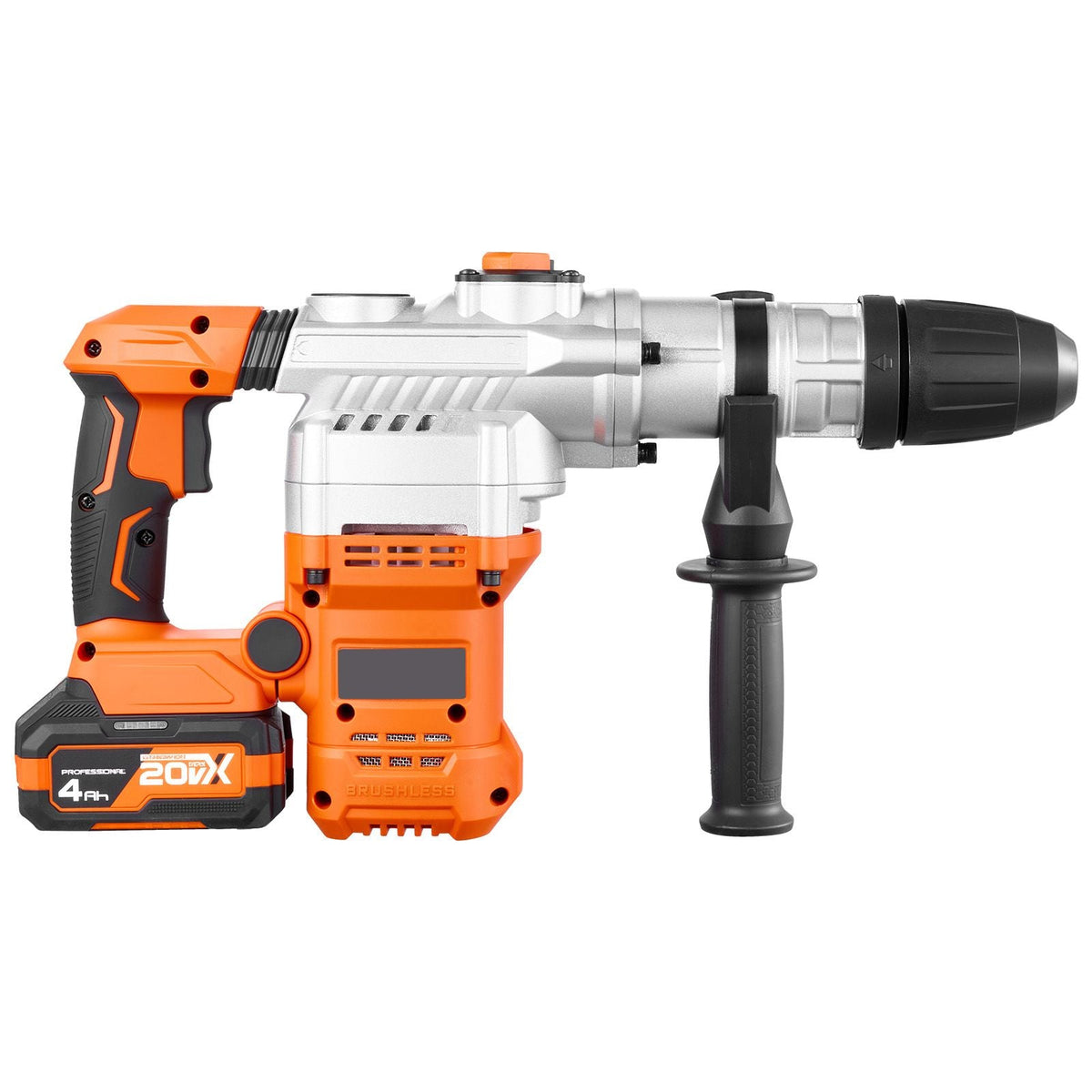 Rotary Hammer Drill, 1-9/16 in SDS-Max Cordless, Heavy Duty 20V Battery Powered Rotary Hammer, Including 2 Batteries, Charger, Drill Bit, Pointed Chisel, Carrying Case, for Concrete, Masonry